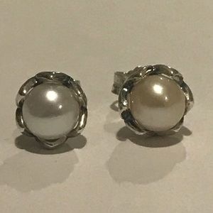 Pandora Pearl Earrings